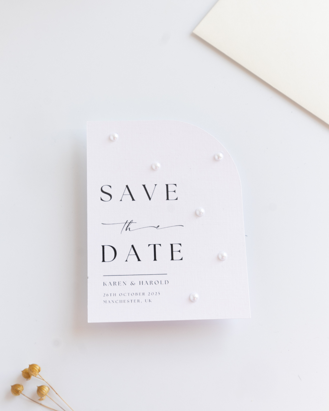 Perla  Arched Save The Date