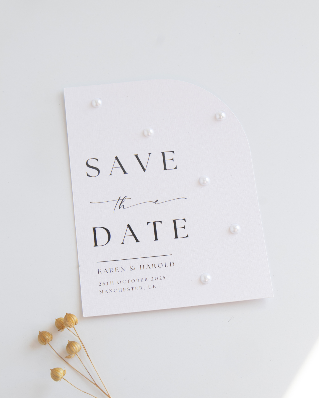 Perla  Arched Save The Date