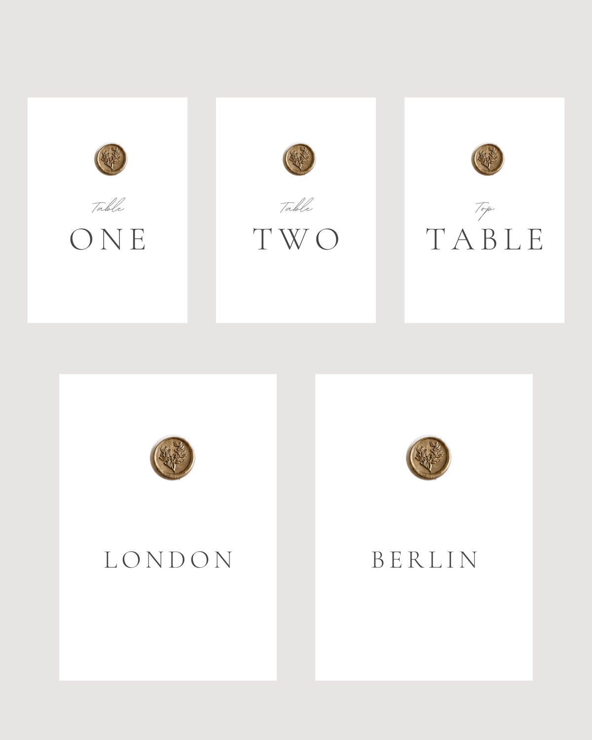 Eleanor Torn Edge Wedding Table Numbers with Wax-Seal