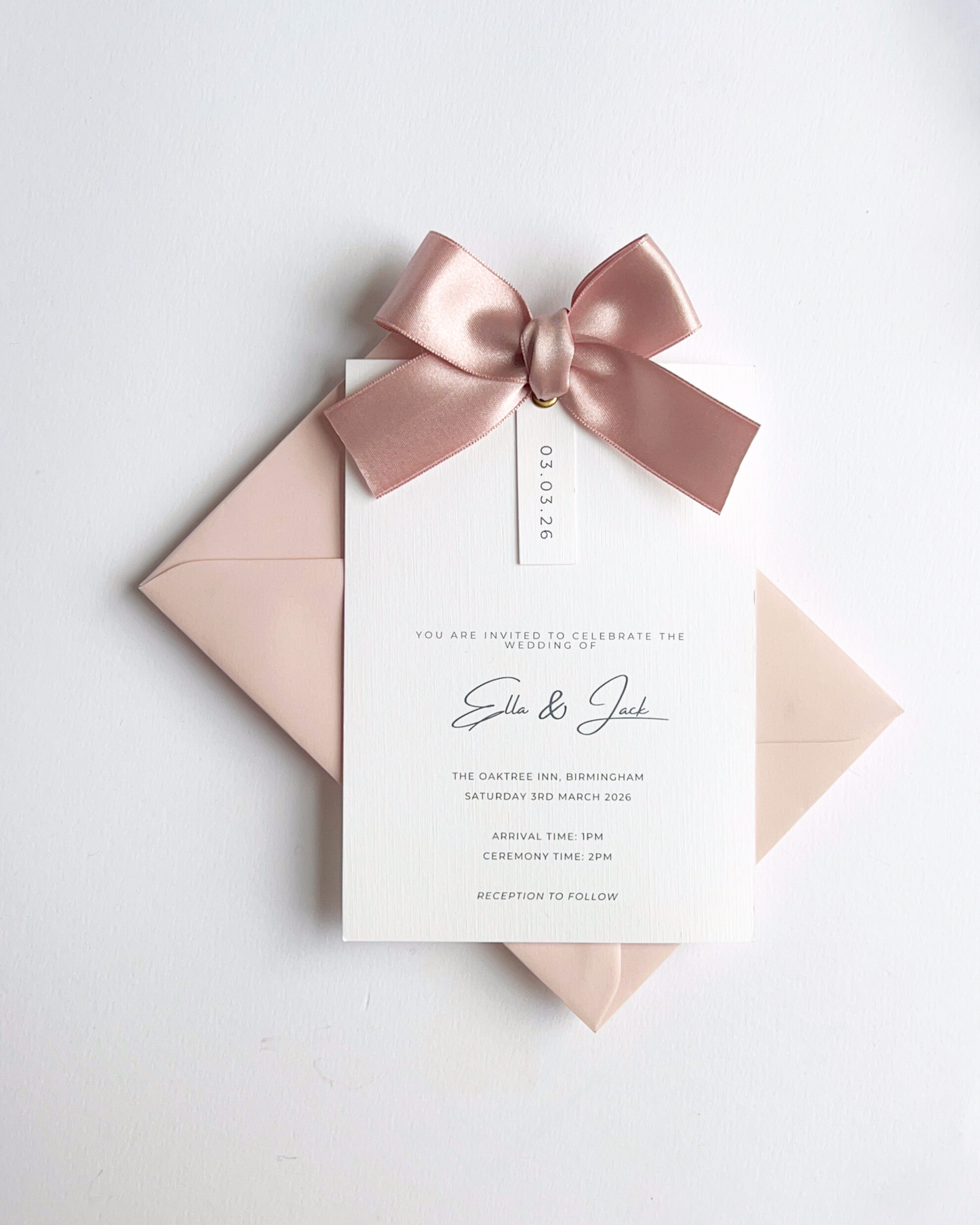 Rosa Ribbon Invitation Suite with Bow