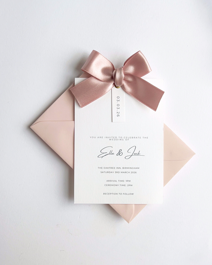 Rosa Ribbon Invitation Suite with Bow