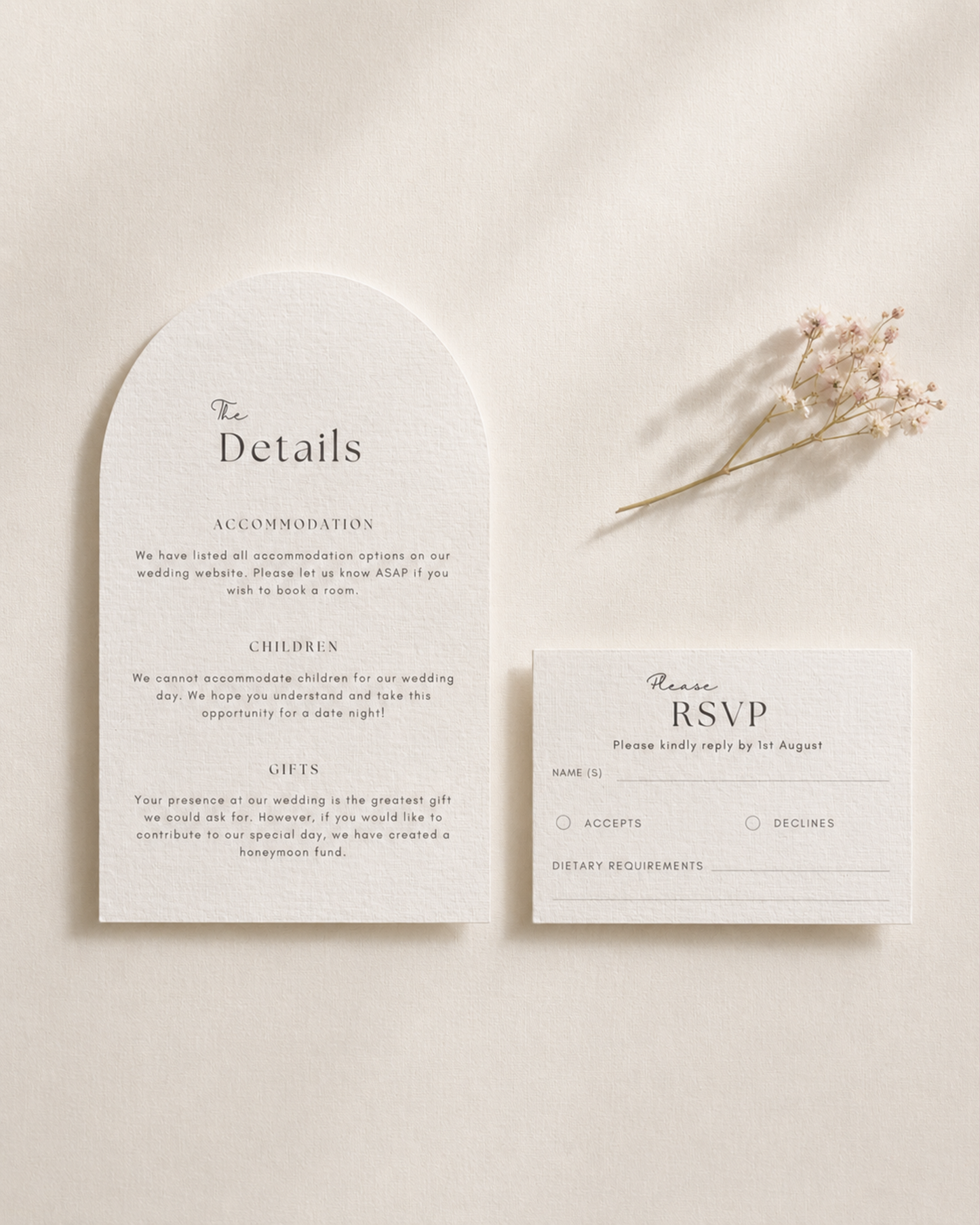 Lilah Arched Invitation Suite with Ribbon
