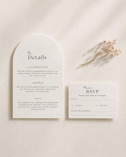 Lilah Arched Invitation Suite with Ribbon