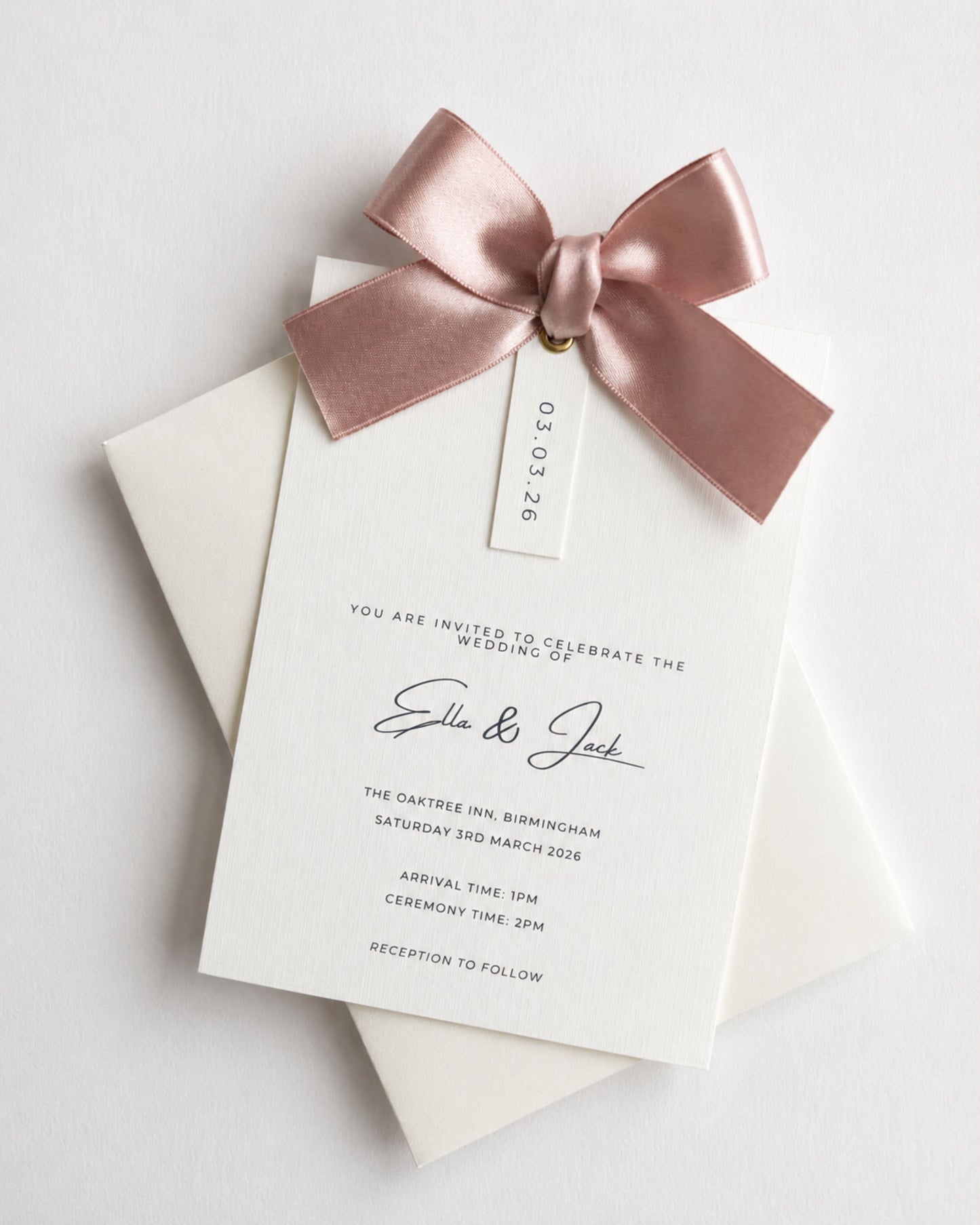 Rosa Ribbon Invitation Suite with Bow