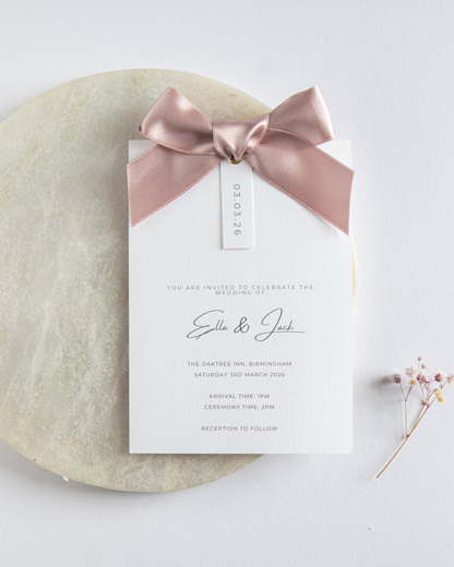 Rosa Ribbon Invitation Suite with Bow