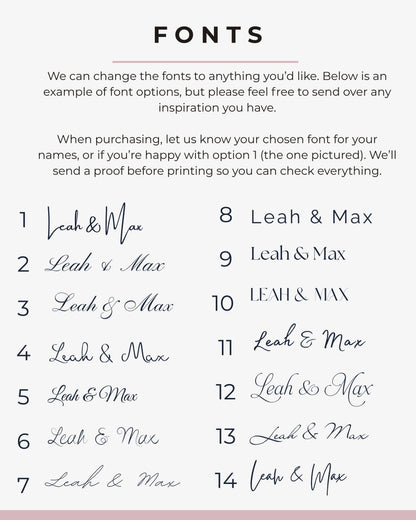 Eleanor Ribbon Wedding Place Names Card