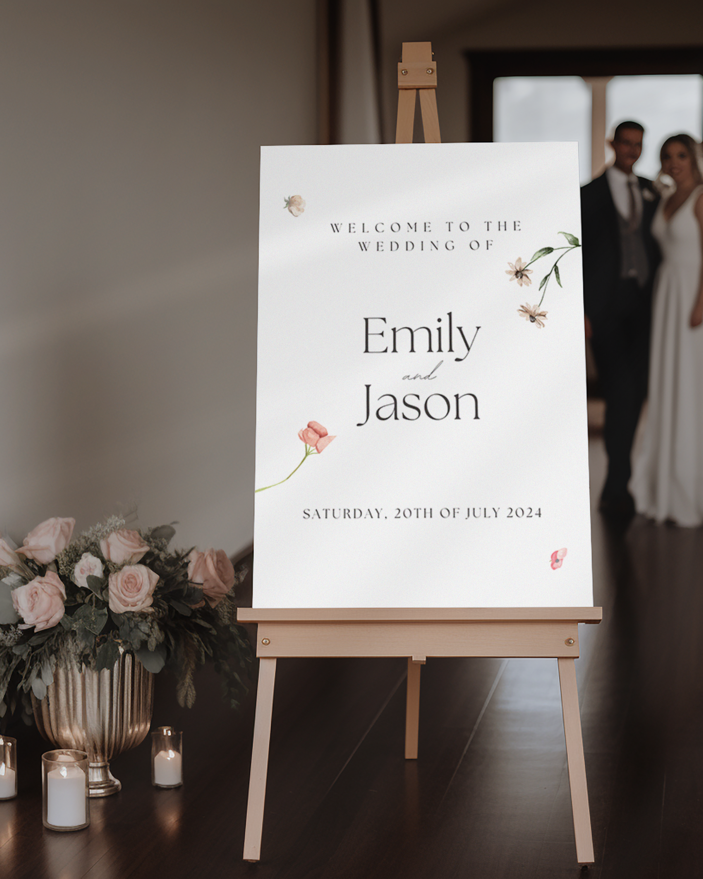 Cecily | Floral Personalised Wedding Welcome Sign