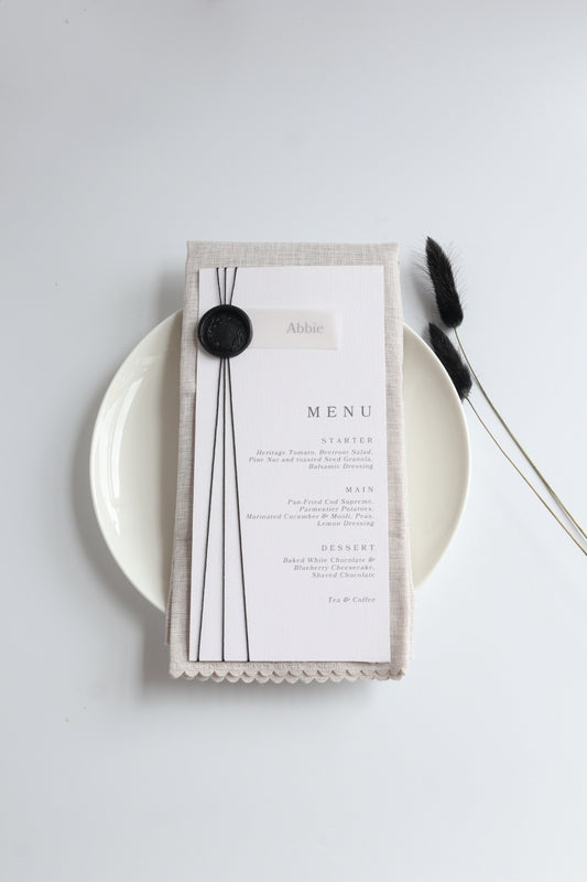 Onyx Wedding Menu