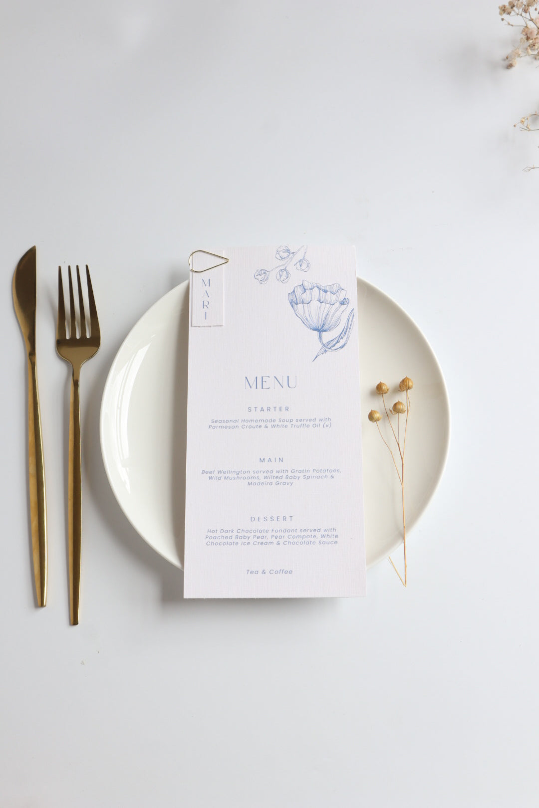 Skye Wedding Menu