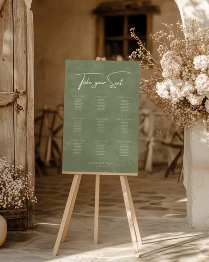 Rosa Large Seating Plan Sign